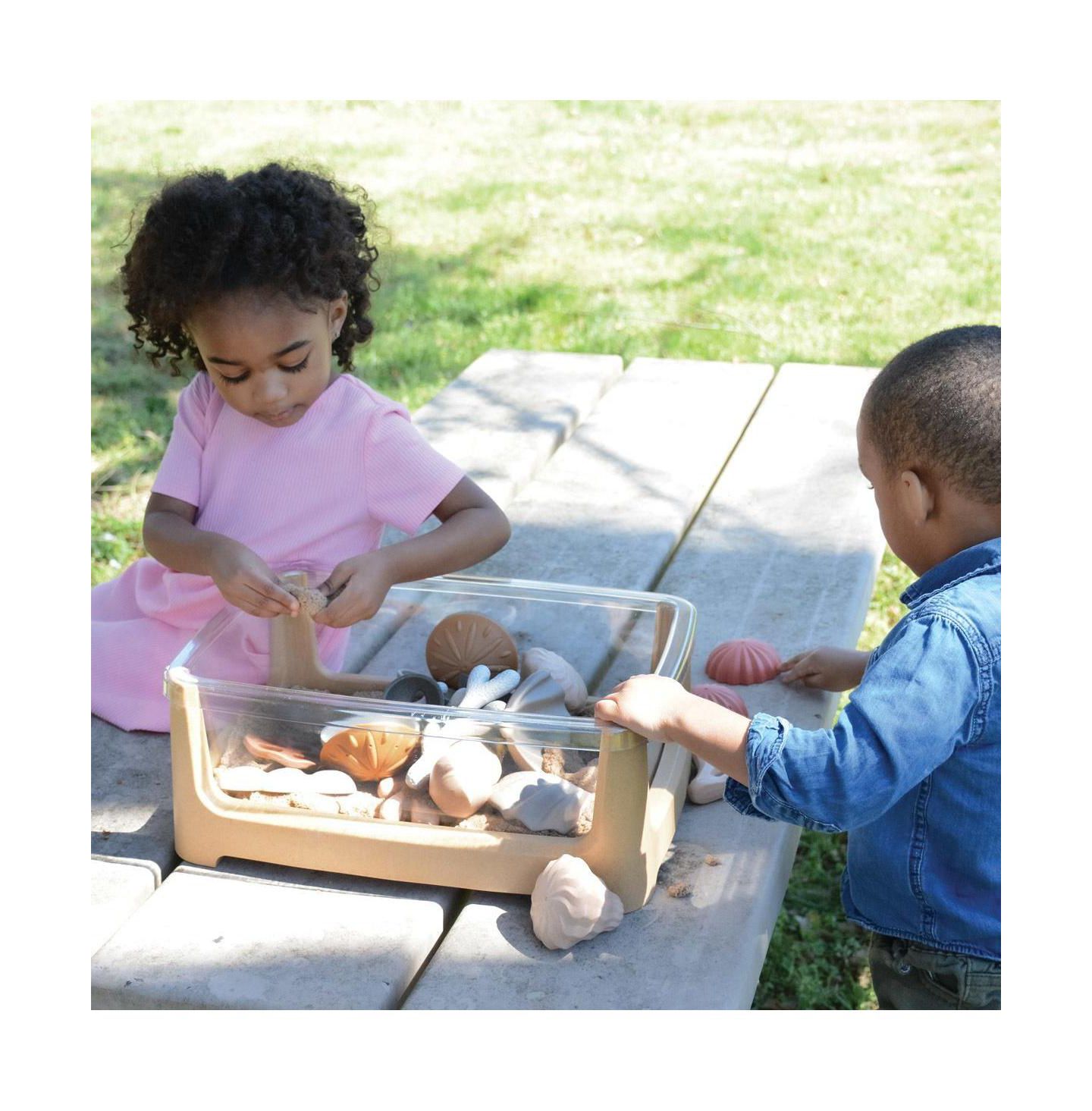 Детская игрушка Kaplan Early Learning Tabletop Sand and Water Table, цвет: Бежевый / Хаки — фото 4
