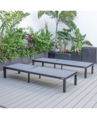 Marlin Patio Chaise Lounge Chair With Black Aluminum Frame, Set of 2