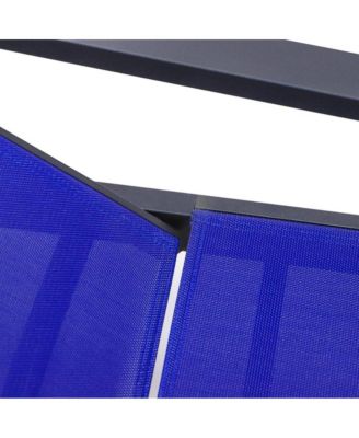 Marlin Patio Chaise Lounge Chair With Armrests in Black Aluminum Frame