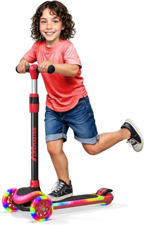 Детская игрушка Lifemaster 3-Wheel Kids Scooter with Multi-Color LED Lights & Adjustable Handlebar, 150 lbs Capacity, Ages 3+