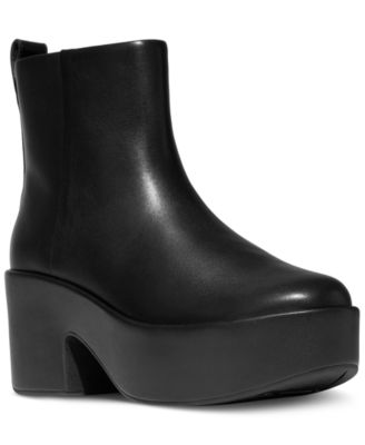 FitFlop - Women's Platform Leather Heeled Ankle Boots