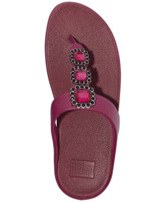 Women's Fino Crystal-Jewel Toe-Post Wedge Sandals
