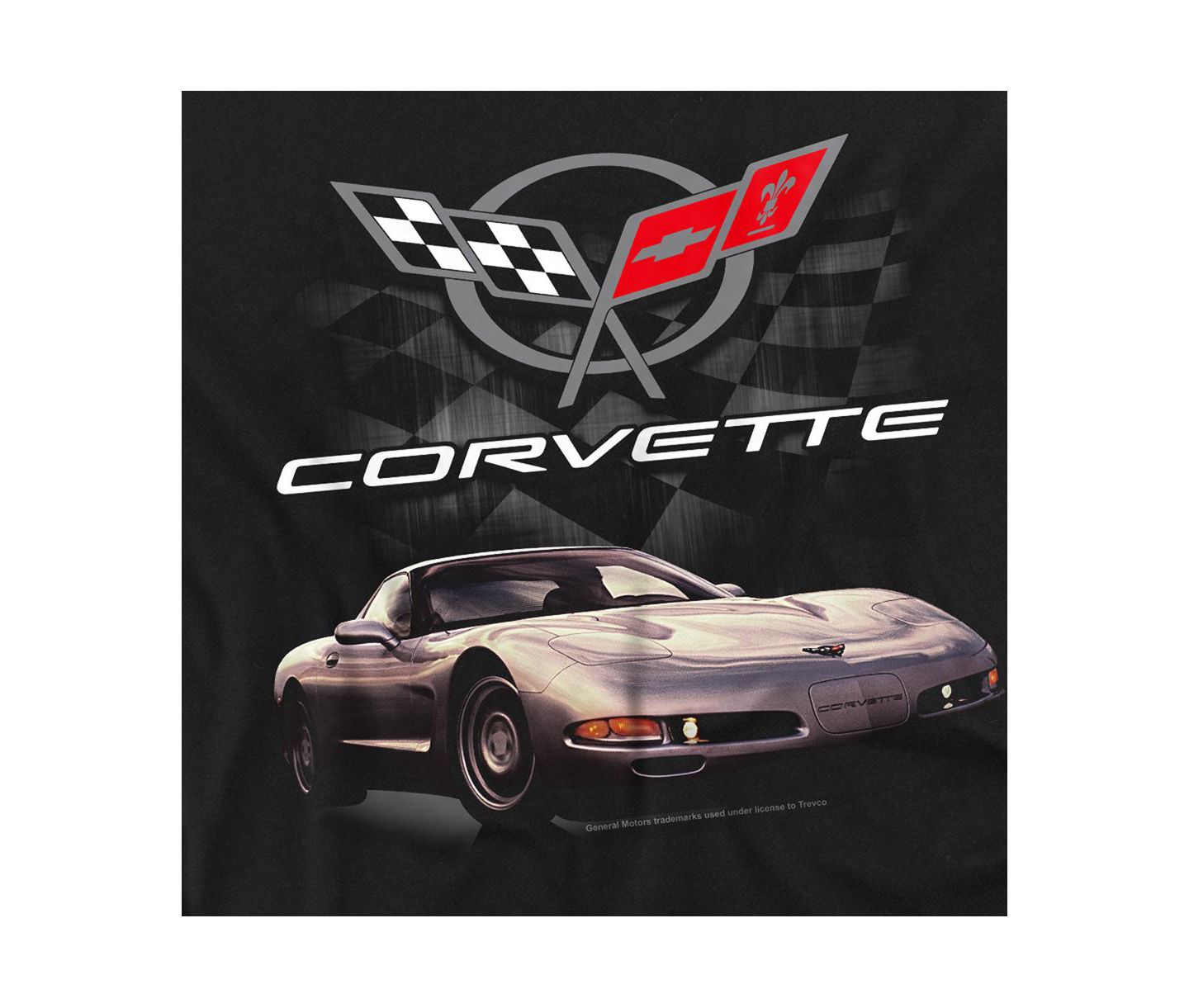 Мужская футболка Corvette Big & Tall Chevrolet Checkered Past, цвет: Чёрный — фото 2