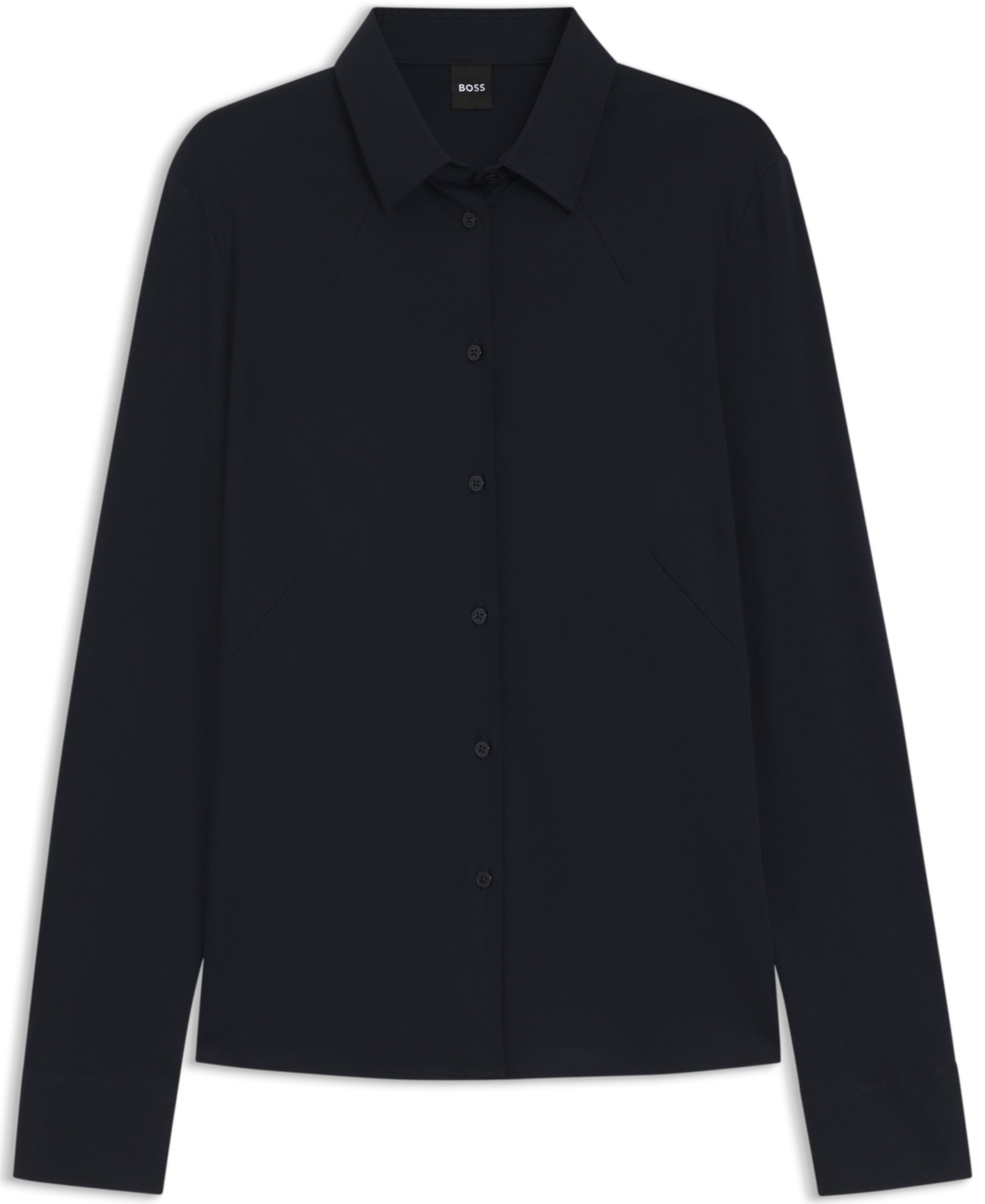 Hugo Boss Boss By  Women's Extra-slim-fit Cotton-jersey Blouse In Blue