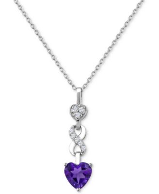 Lab-created Ruby 1-1/3 ct. t.w. Lab-created White Sapphire 1/6 ct. t.w. Heart Infinity Pendant in Sterling Silver