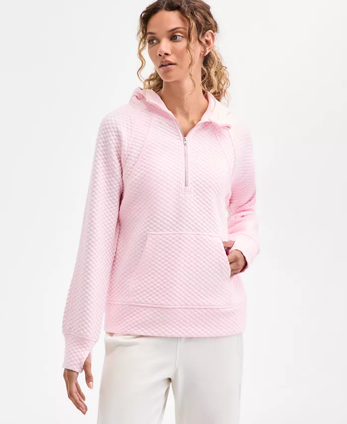 Women's Relaxed Quilted Half-Zip Hoodie