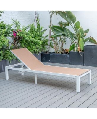 Marlin Patio Chaise Lounge Chair With White Aluminum Frame