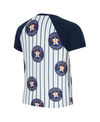Women's White Houston Astros Outbound Pinstripe Raglan Top