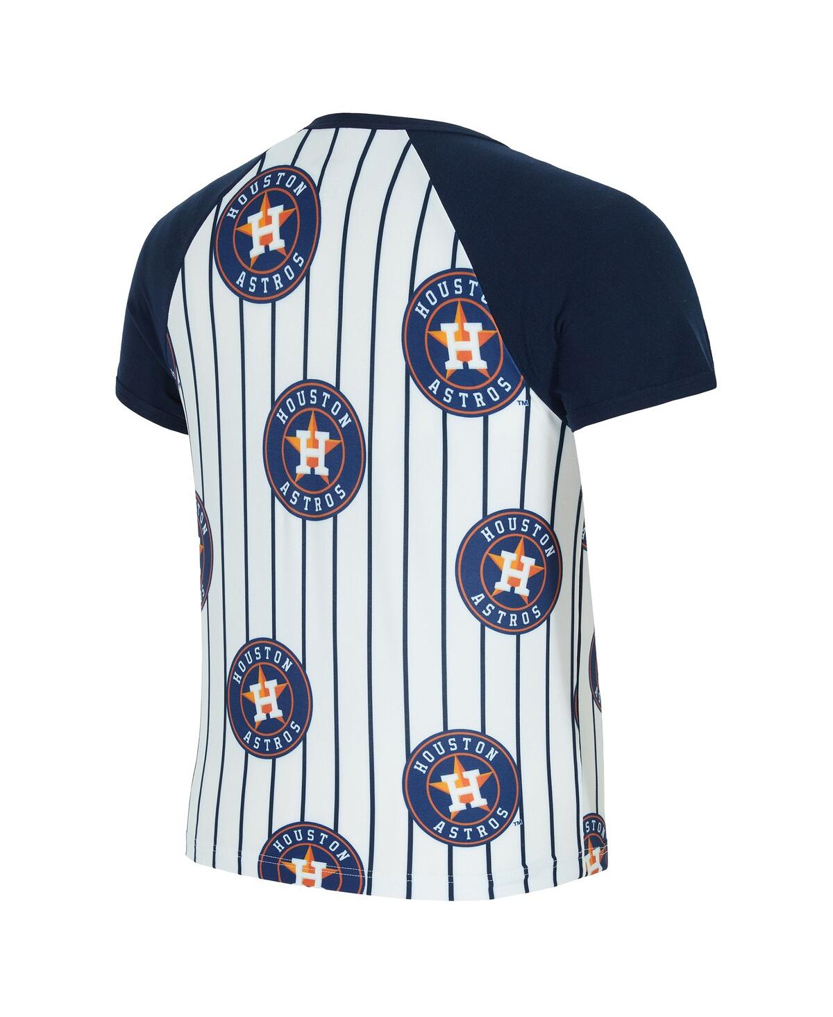 Concepts Sport Women's White Houston Astros Outbound Pinstripe Raglan Top In Multi