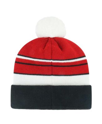 Big Boys and Girls Scarlet/Black San Francisco 49ers Peewee Cuffed Pom with Knit Hat