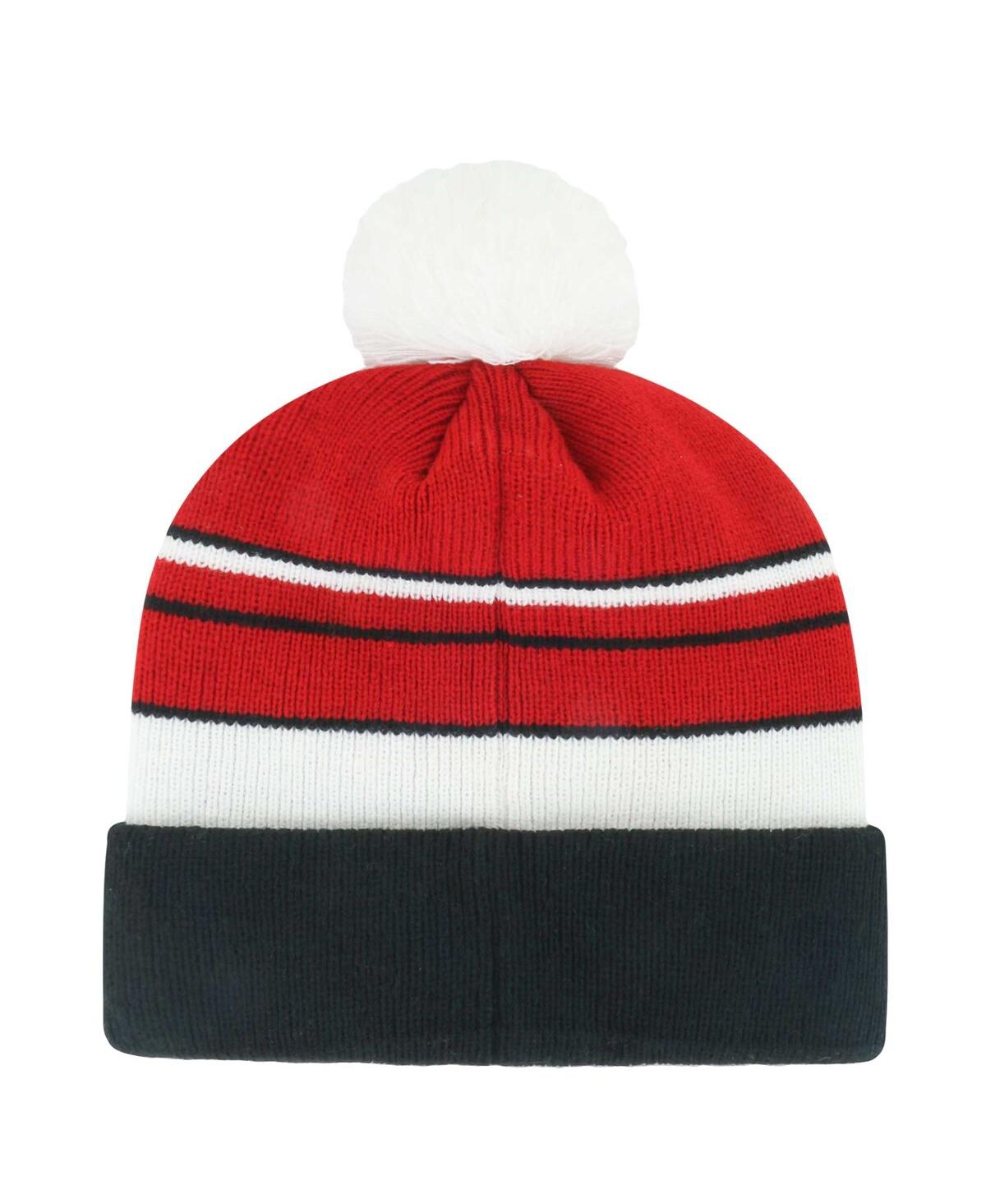 47 Brand Big Boys And Girls Scarlet/black San Francisco 49ers Peewee Cuffed Pom With Knit Hat In Red
