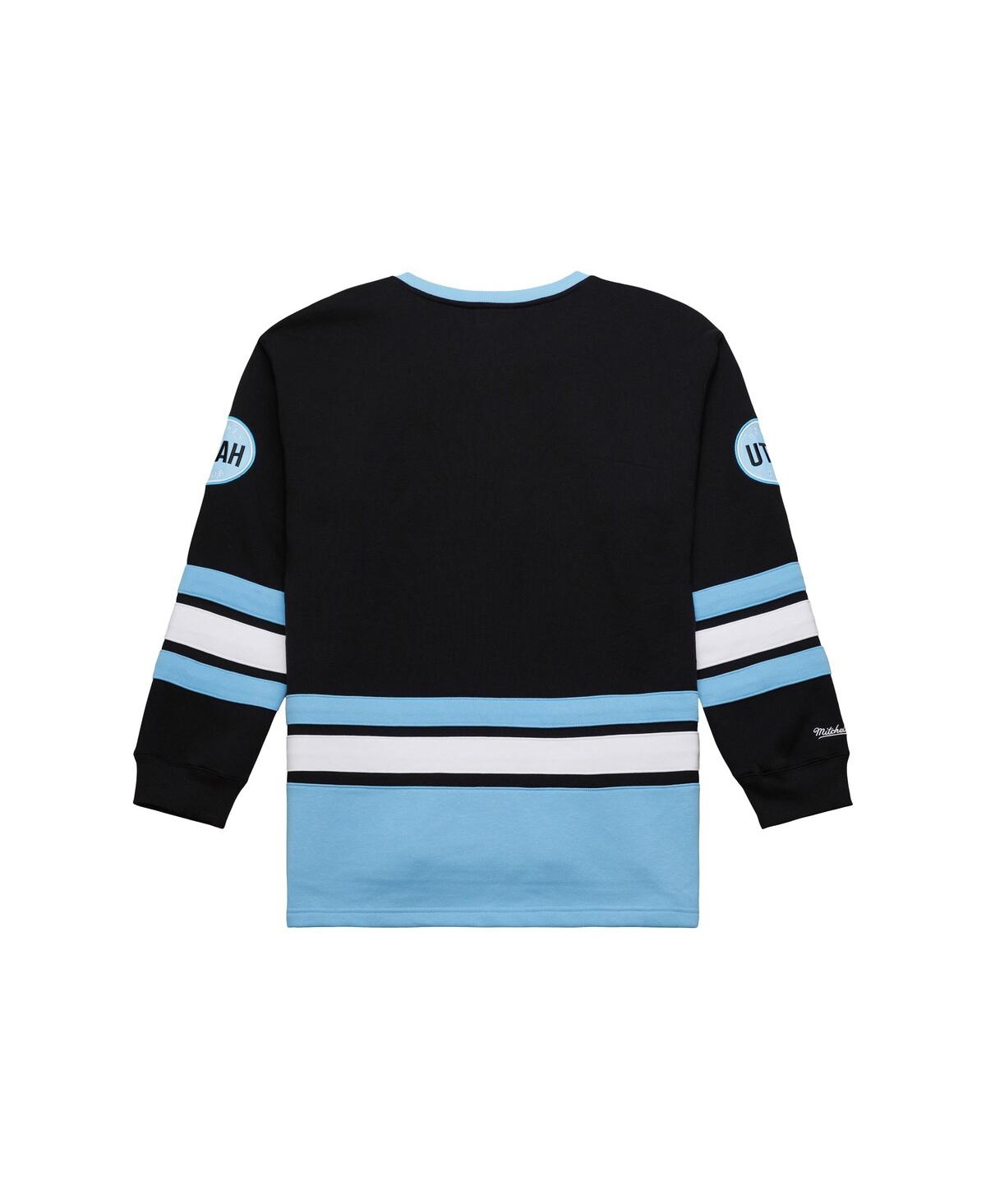 Mitchell & Ness Men's Black Utah Mammoth Heritage Lace-up Pullover Sweatshirt In Black