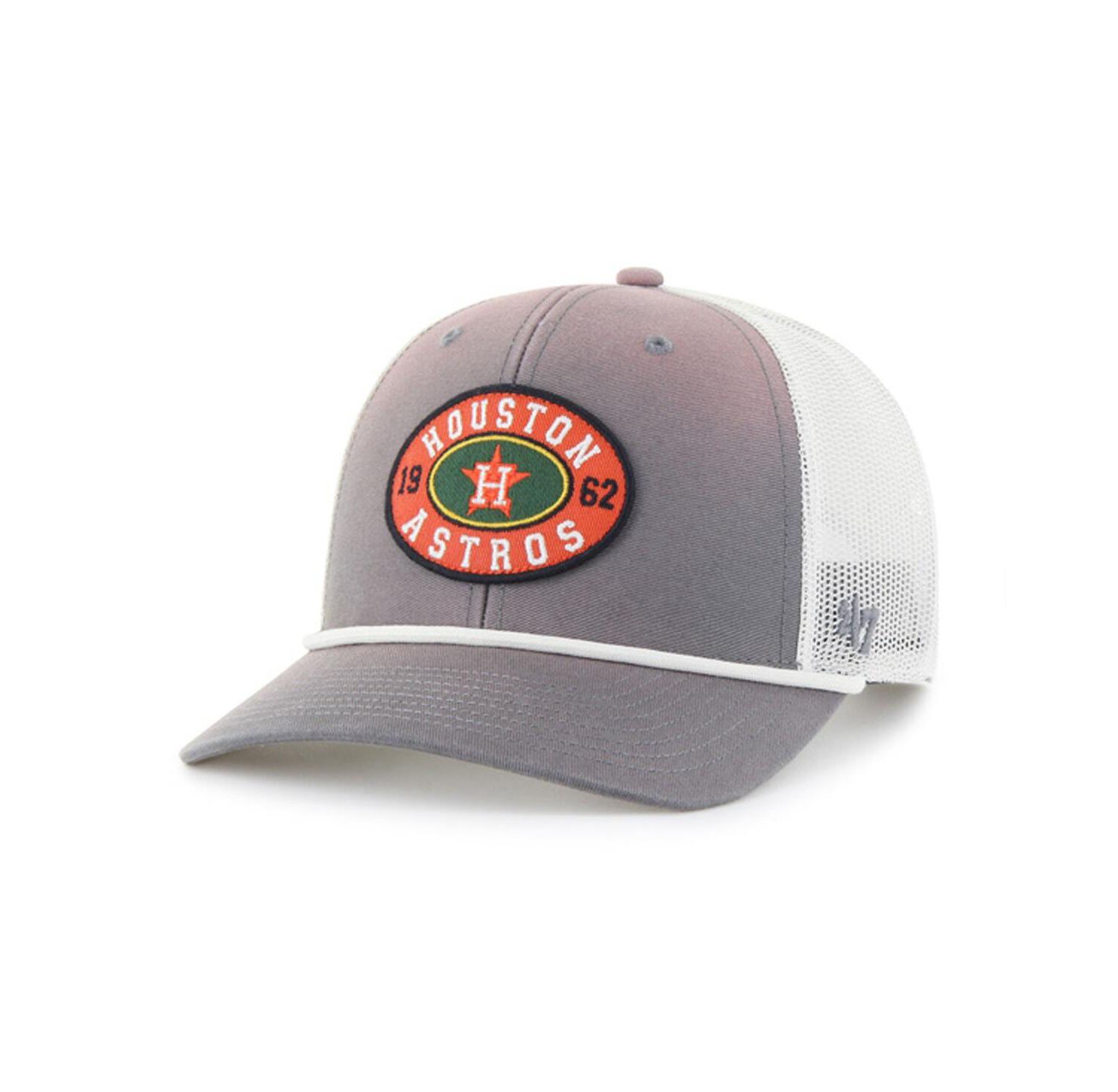 Men's Gray/White Houston Astros Tide Sweep Rope Trucker Adjustable Hat
