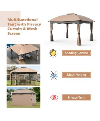 Patio 12' x 10' Canopy Heavy Duty Steel Gazebo Double Vented Outdoor