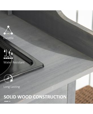 Potting Bench Prep Table w/Faucet, Sink and Storage,