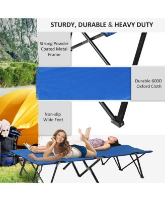 2 Person Folding Camping, Portable Sleeping Cot w/ Carry Bag
