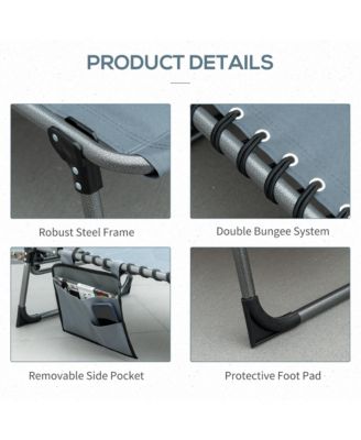 Outdoor Padded Folding Chaise Lounge Chair with Reclining,