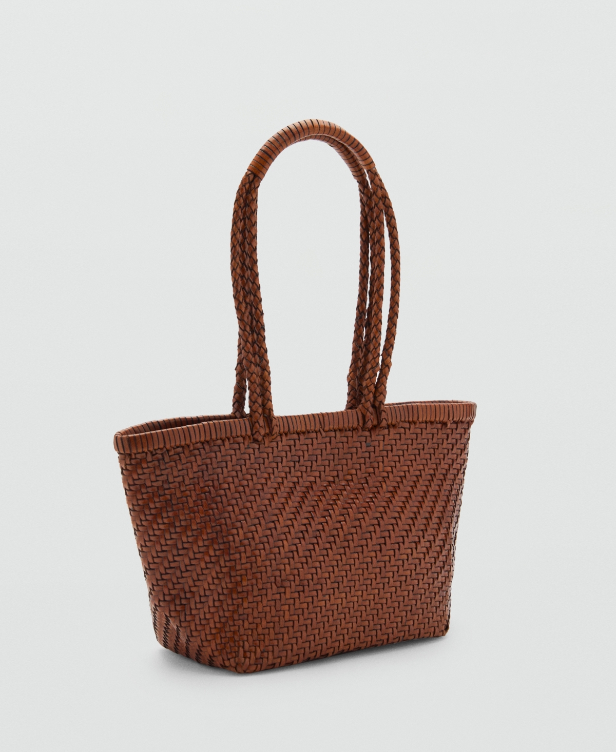Women's Braided Leather Shoulder Bag - Leather