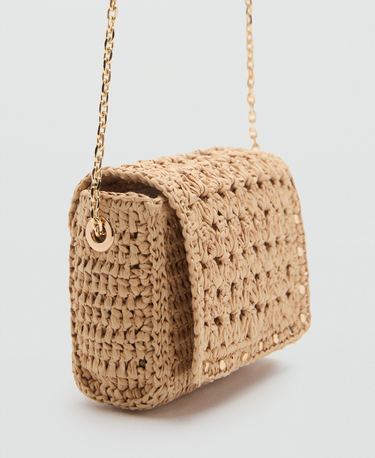 Women's Mini Natural Fiber Crossbody Bag - Beige