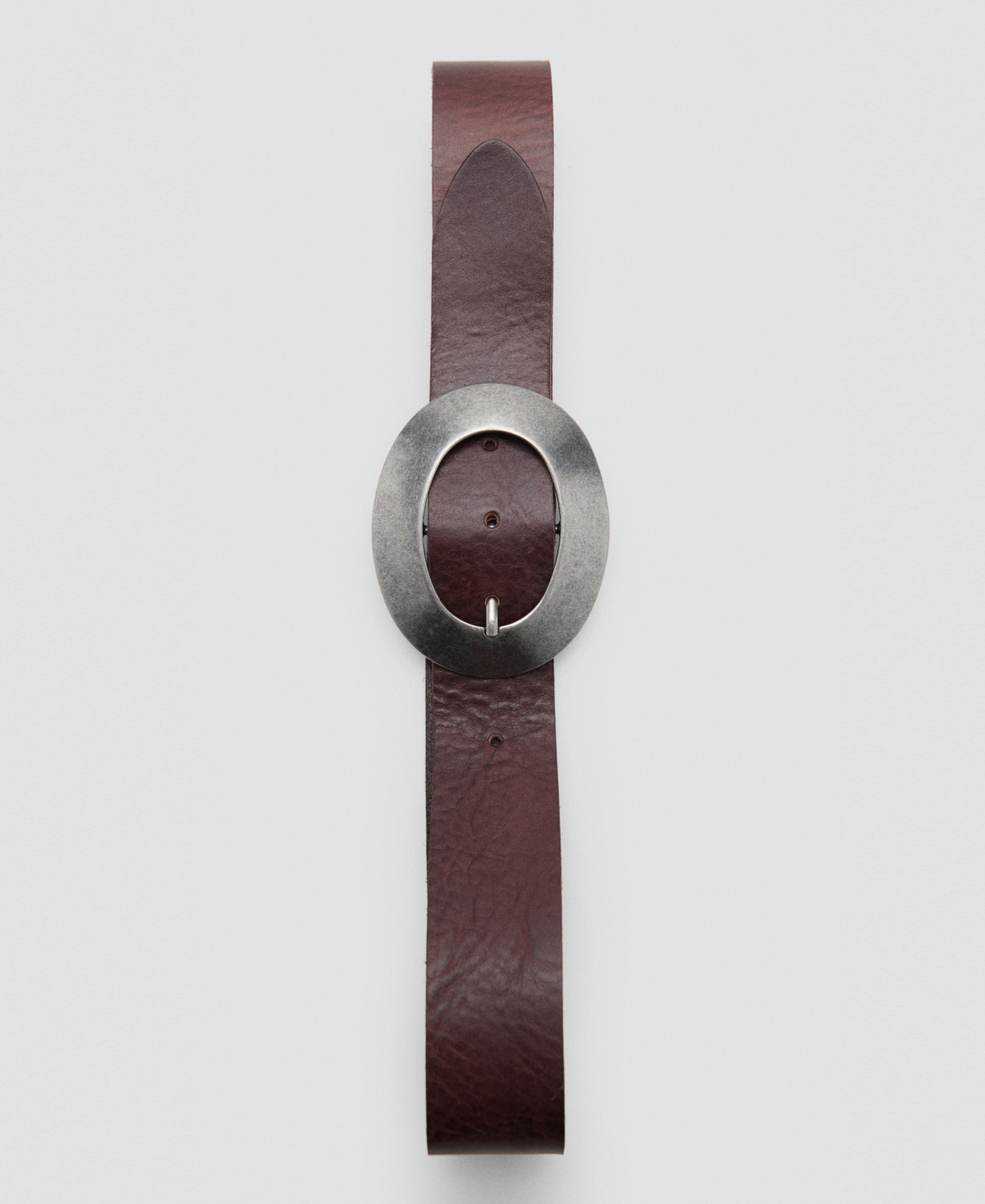 Mango Leather Belt In Brown