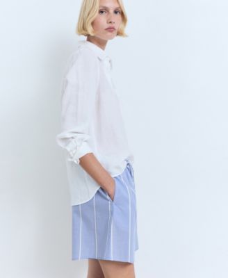 Women's Striped Cotton Shorts