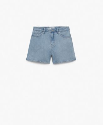 MANGO - Women's High-Waisted Straight-Fit Denim Shorts