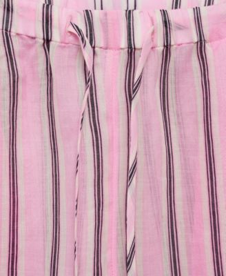 Women's Striped Ramie Pants