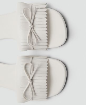 Women's Bow Detail Fringed Sandals
