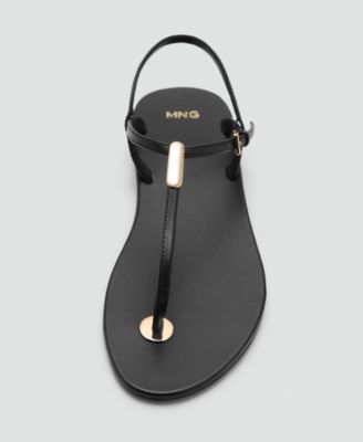 Women's Metallic Detail Leather Sandals