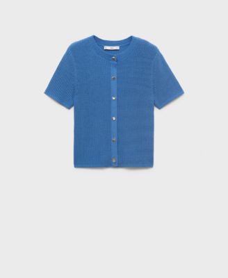 MANGO - Women's Short-Sleeved Knitted Cardigan