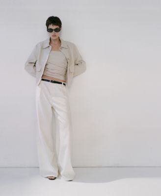 Women's Wide Leg Pleated Jeans