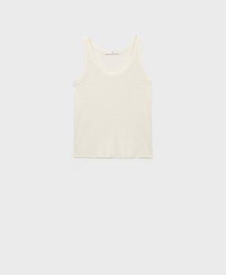 MANGO - Women's Strap Linen Top