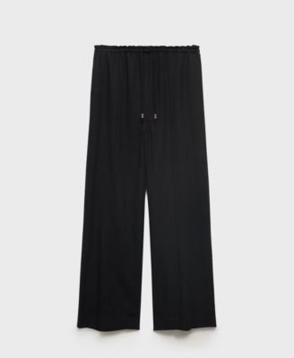 Women's Linen-Blend Elastic Waist Pants