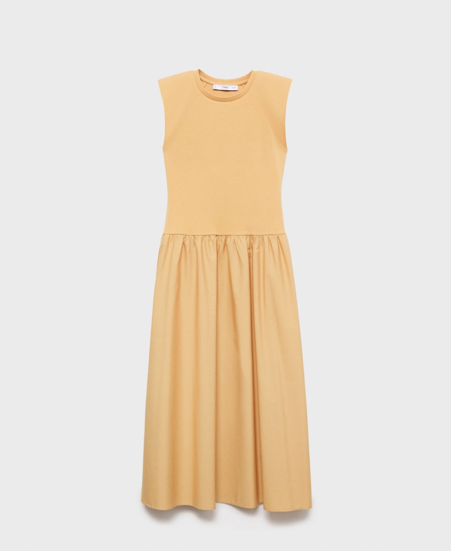 Женское платье Mango Combined Fabric Midi, цвет: Средний коричневый — фото 7