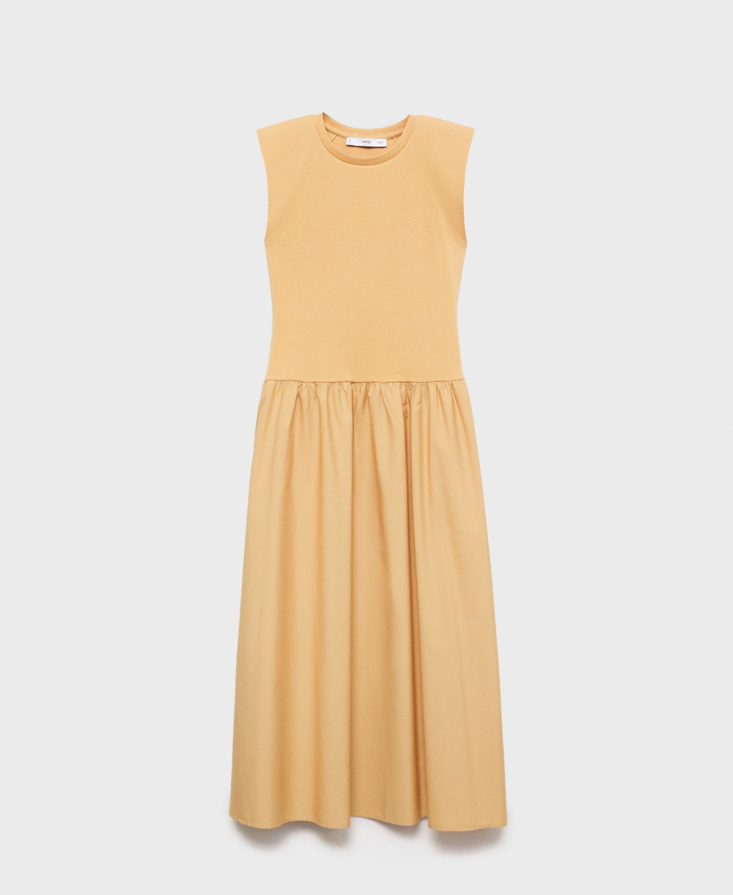 Women's Combined Fabric Midi Dress