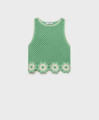 Women's Floral Finishes Crochet Top