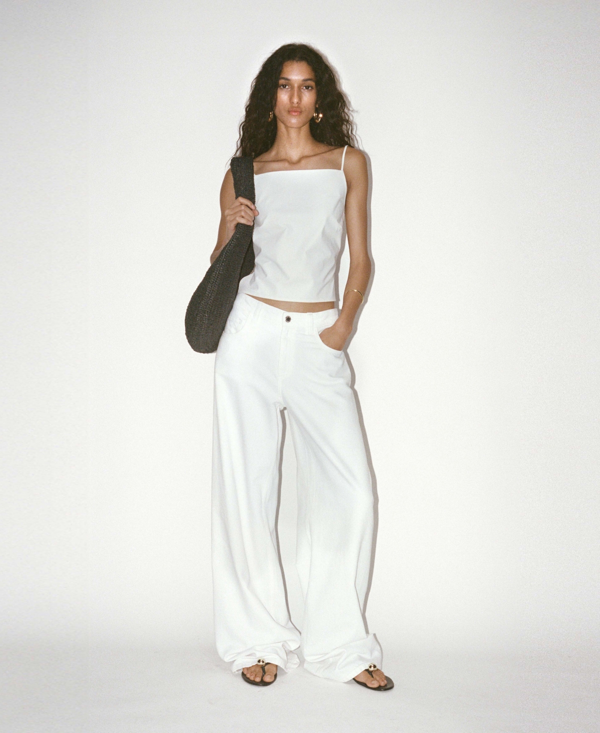 Women's Low Waist Wide-Leg Jeans - White