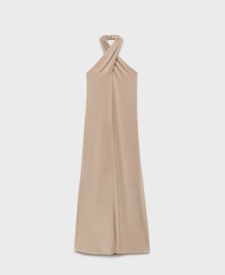 MANGO - Women's Long Halter Wrap Dress