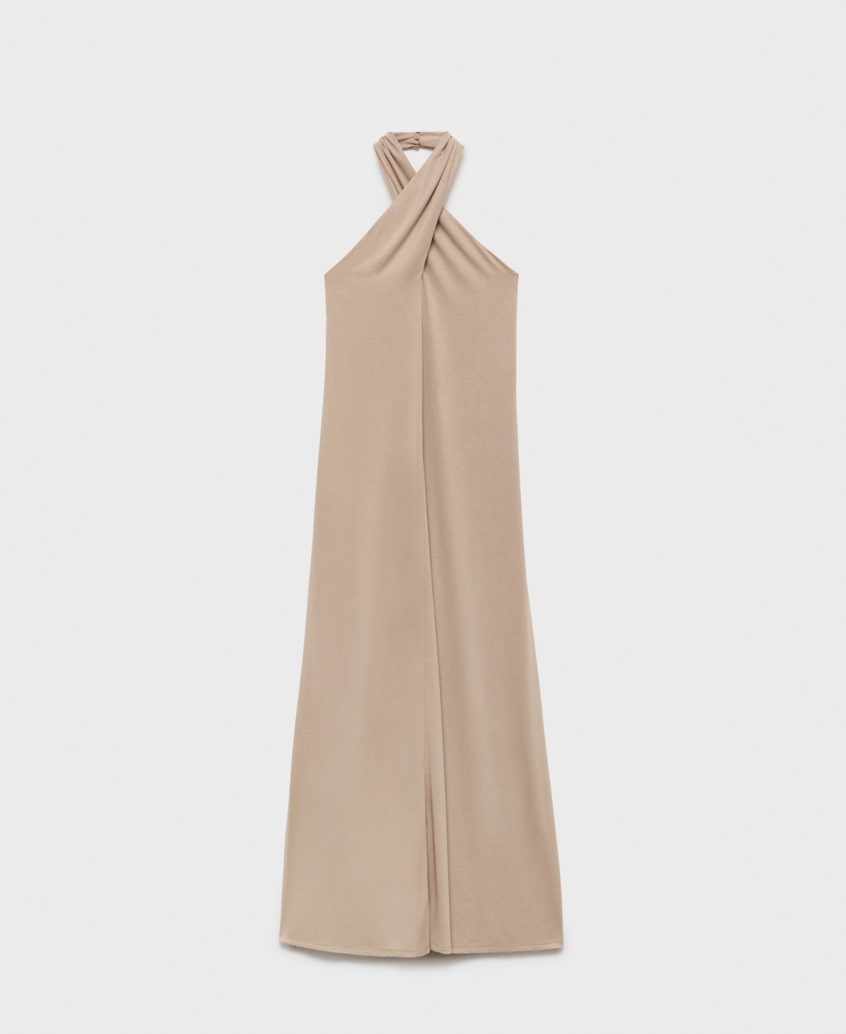 Women's Long Halter Wrap Dress - Light Gray