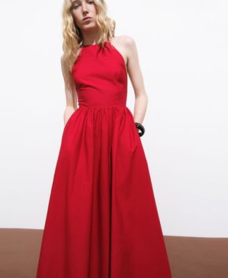 Women's Crossed Back Halter Dress