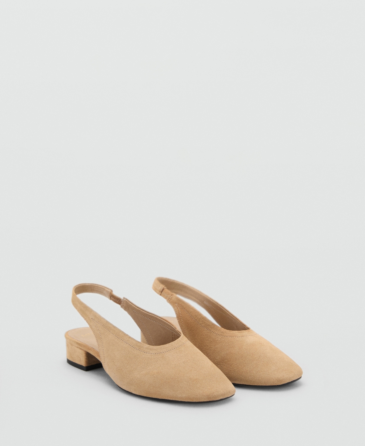 Mango Women's Suede Heeled Shoes In Sand