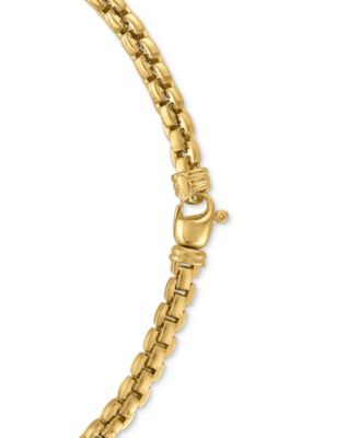 Men's Venezia Box Link 22" Chain Necklace in 14k Gold-Plated Sterling Silver
