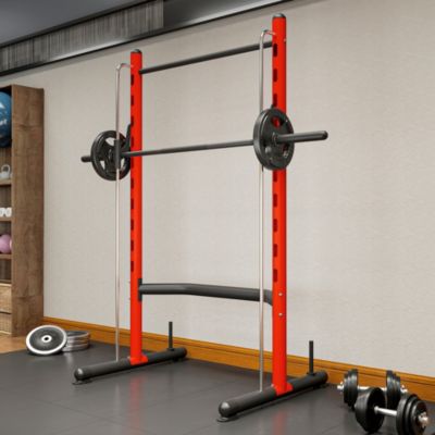 Adjustable Squat Rack with Pull Up Bar and Barbell Bar Bench Press