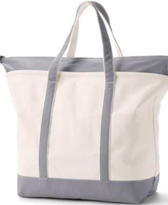 Extra Large 5 Pocket Zip Top Canvas Tote Bag
