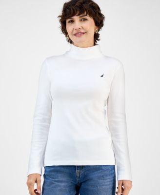 Nautica Jeans - Women's Cotton Turtleneck Long-Sleeve T-Shirt, Online Only