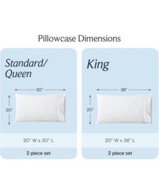 King 2PC Ultra Soft Silky Solid Performance Pillowcase Set