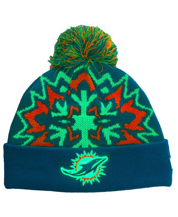 New Era Miami Dolphins Glowflake Knit Hat Macy's