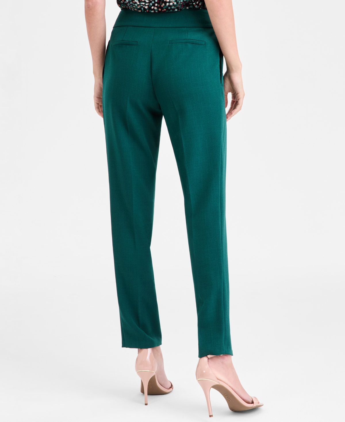 Kasper Women's Stretch Crepe Slim Leg Pant, Regular & Petite Sizes In Green