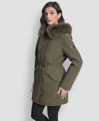 Women's Trim Hooded Anorak Puffer Coat