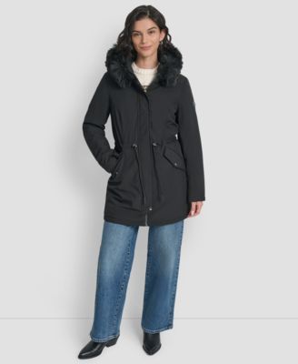 Women's Trim Hooded Anorak Puffer Coat